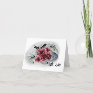 Fleur et Carte de remerciements chauve-souris