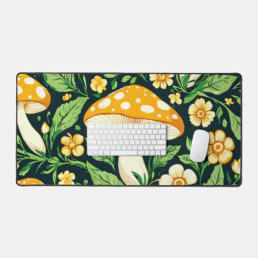 Fleur et champignon vert et or (Clavier et souris)