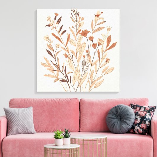 Fleur et Feuille – Art mural botanique boho minima (Insitu(Salon))