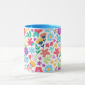 Fleur et feuille Imprimer Mugs de café modernes (Centre)