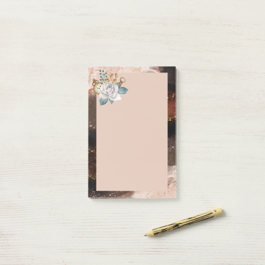 Fleur et Granite Post-it Notes (Sur un bureau)