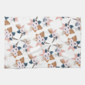 Fleur et plumes Boho Géométrique serviettes de cui (Horizontal)