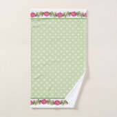Fleur et points Wimsical rose et vert (Serviette à main)