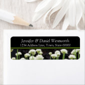 Fleur Étiquette de adresse noir vert (En situation)