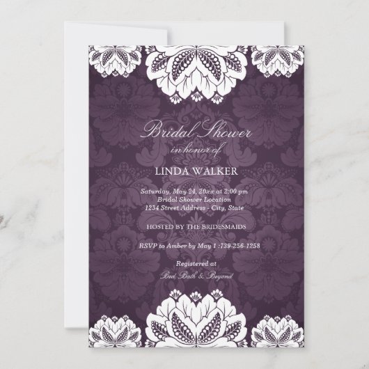 Fleur exotique violette | Invitation de douche de (Devant)