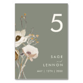 Fleur Fantaisiste | Numéro de Table Vert Sauge (Par défaut)