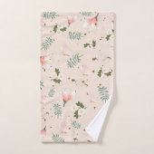 Fleur féminine motif en rose l Pastel Garden (Serviette à main)