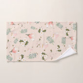 Fleur féminine motif en rose l Pastel Garden (Serviette à main)