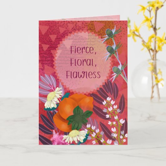 Fleur Féroce, Carte de Vœux Florale Impeccable et (Fleur jaune)