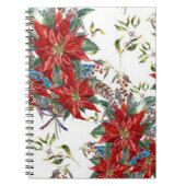Fleur Festive Rich Rouge Poinsettia Note Livre (Devant)