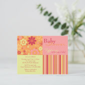 Fleur Fizz rose et orange ・ Invitation Baby shower (Debout devant)