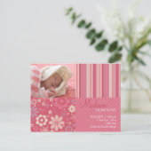 Fleur Fizz rose ・ Faire-part bébé (Debout devant)