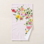 Fleur florale d'aquarelle rose pâle (Serviette à main)