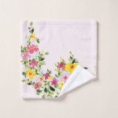 Fleur florale d'aquarelle rose pâle (Gant de toilette)