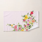 Fleur florale d'aquarelle rose pâle (Serviette à main)