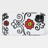 Fleur florale de rouge de coque iphone (Dos (Horizontal))
