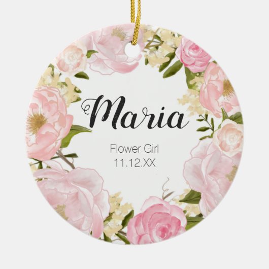 Fleur florale Ornement de Noël Fille (Devant)