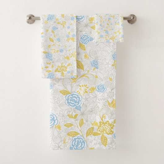 Fleur florale turquoise Motif sans couture (En situation)