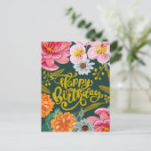 Fleur folklorique Carte de voeux Anniversaire (Debout devant)