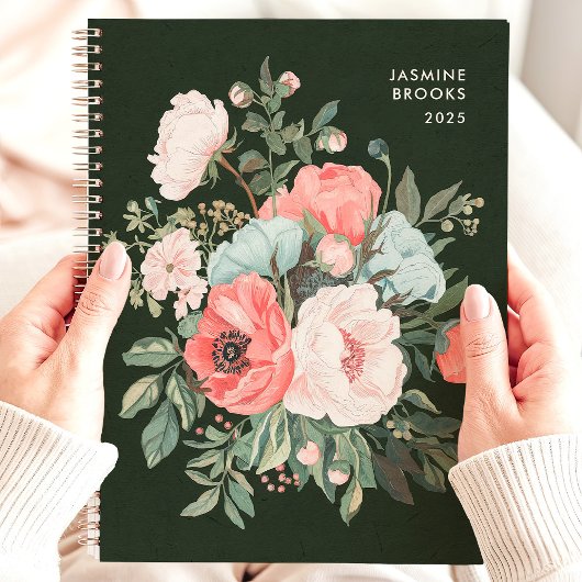 Fleur Foncé Sans Temps Nom Personnalisé