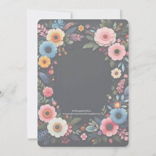 Fleur foncée Elégant Graduation Party Invitation (Dos)