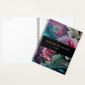 Fleur foncée Turquoise Aquarelle violette Florale (Devant avec enveloppe)