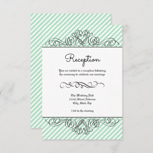 Fleur formelle de menthe - Invitation de réception (Devant / Derrière)