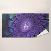 Fleur fractale Abstraite moderne et colorée tendan (Serviette de bain)