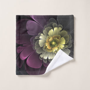 Fleur fractale grise de pourpre moderne abstraite