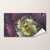 Fleur fractale grise et pourpre moderne abstraite (Serviette à main)