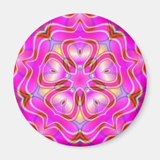 Fleur fractale Mandala Sacred Geometry Magnet (Devant)