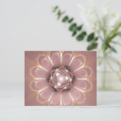 Fleur fractale rose - Carte postale (Debout devant)