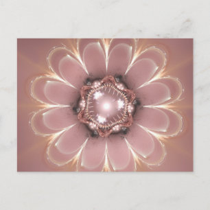 Fleur fractale rose - Carte postale