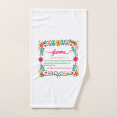 Fleur Frame Grandma Grand-mère Définition (Serviette à main)