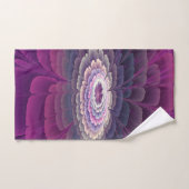 Fleur frappante abstraite fractale colorée rose (Serviette à main)
