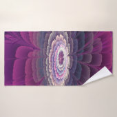 Fleur frappante abstraite fractale couleur rose (Serviette de bain)