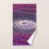 Fleur frappante abstraite fractale couleur rose (Serviette à main)