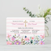 Fleur frontière rose invitation religieuse (Debout devant)