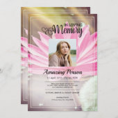 Fleur Funérailles ordre de service Invitation (Devant / Derrière)