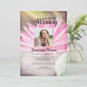 Fleur Funérailles ordre de service Invitation