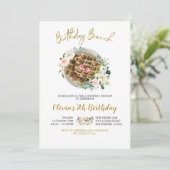 Fleur gaule Anniversaire Brunch Invitation (Debout devant)