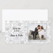 Fleur grise Enregistrer la date Carte photo (Devant / Derrière)