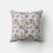 Fleur grise et violette coussin aux papillons (Verso)