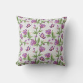 Fleur grise et violette coussin aux papillons (Recto)