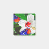 Fleur Hibiscus avec Tiger Longwing Post-It Notes (Devant)