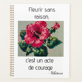 Fleur hibiscus en pixel art planner