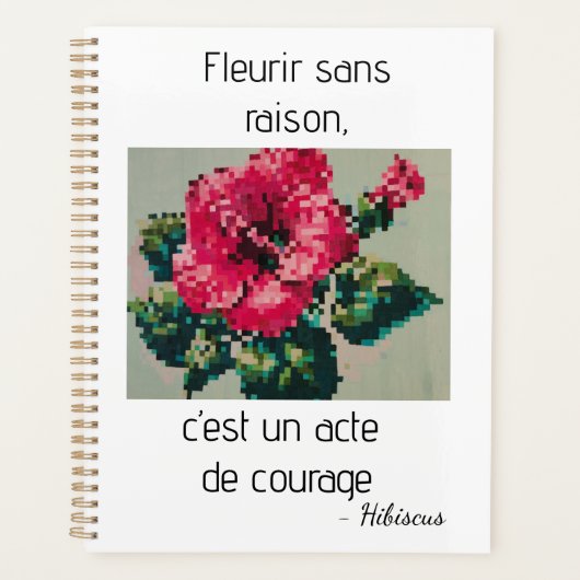 Fleur hibiscus en pixel art planner (Voorkant)