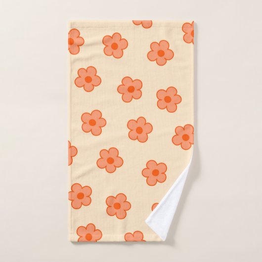 Fleur Hippie Orange Peach Preppie (Serviette à main)