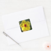 Fleur Ibiscus Jaune Parfait, autocollant carré (Enveloppe)