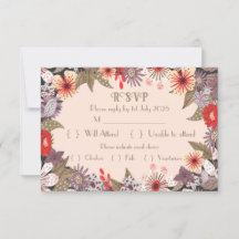 Fleur Imaginaire - Carte RSVP de mariage